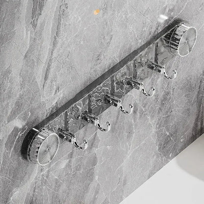 Hook Rail Drill-Free Suction Mount 5 Hooks & Reusable