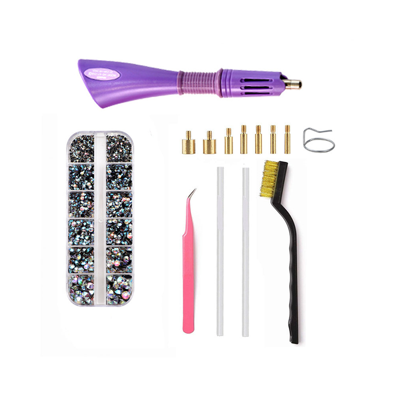Hotfix Applicator Kit Fast-Heating 7 Tips Stand & Tweezers