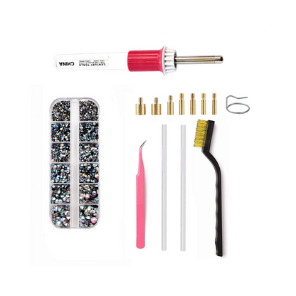 Hotfix Applicator Kit Fast-Heating 7 Tips Stand & Tweezers