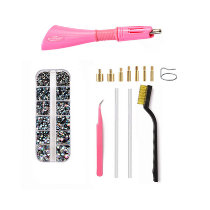 Hotfix Applicator Kit Fast-Heating 7 Tips Stand & Tweezers