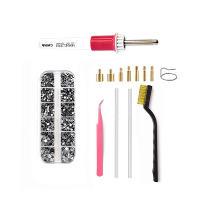 Hotfix Applicator Kit Fast-Heating 7 Tips Stand & Tweezers