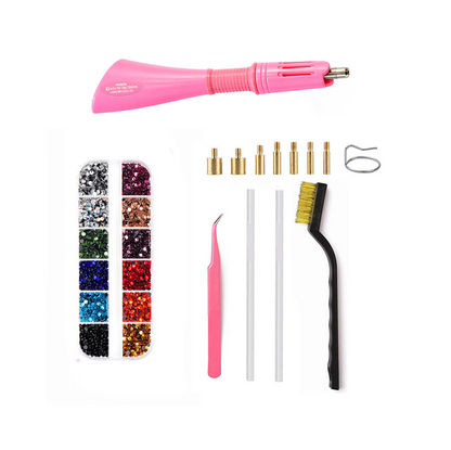 Hotfix Applicator Kit Fast-Heating 7 Tips Stand & Tweezers