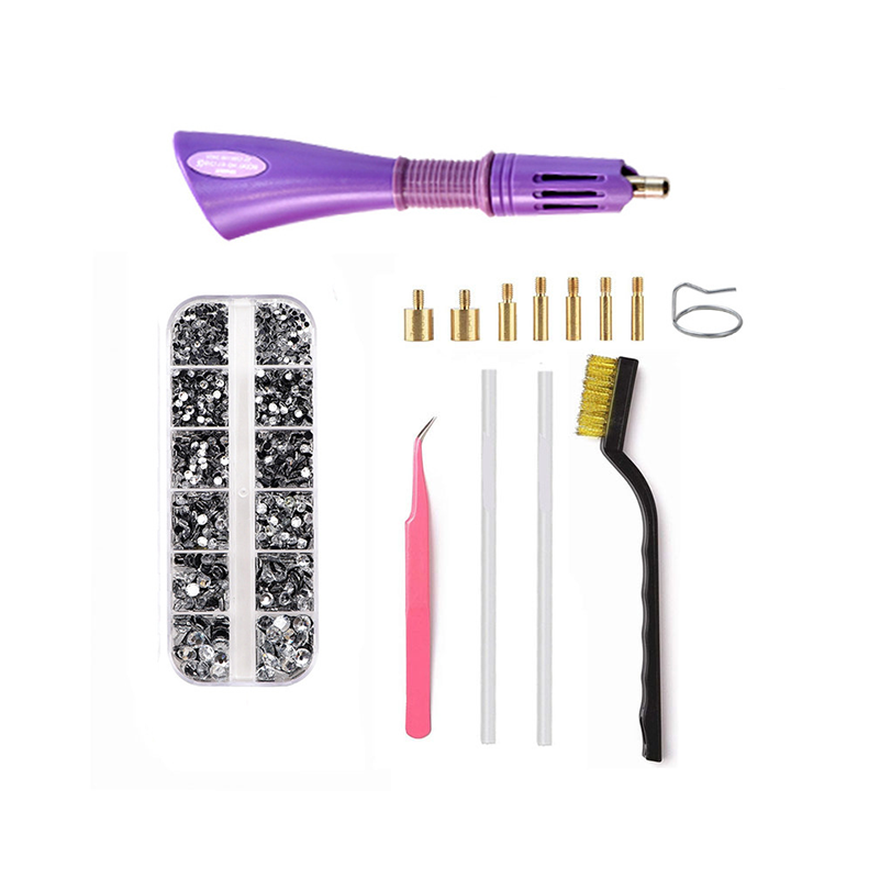 Hotfix Applicator Kit Fast-Heating 7 Tips Stand & Tweezers