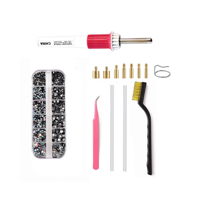 Hotfix Applicator Kit Fast-Heating 7 Tips Stand & Tweezers
