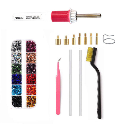 Hotfix Applicator Kit Fast-Heating 7 Tips Stand & Tweezers
