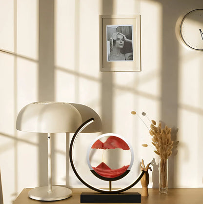 Hourglass Lamp Rotating Sand Sculpture & Dimmable LED