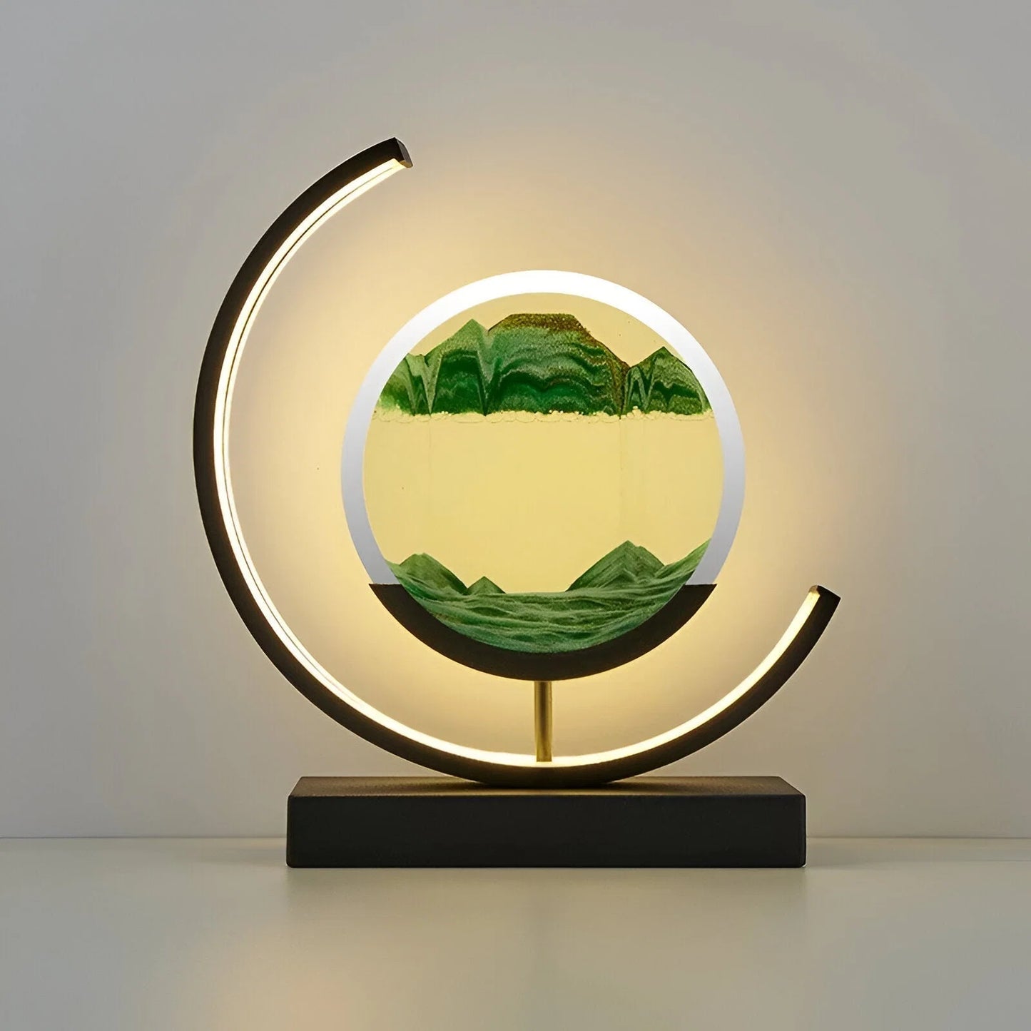 Hourglass Lamp Rotating Sand Sculpture & Dimmable LED