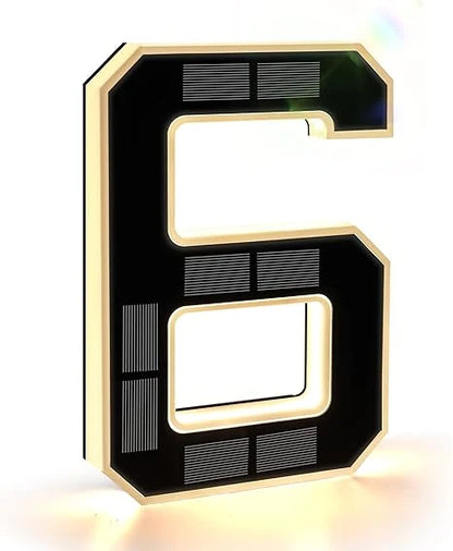 House Number Sign Solar-Powered LED Weatherproof