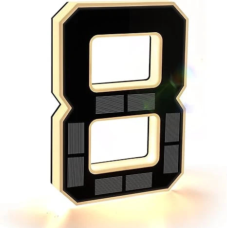 House Number Sign Solar-Powered LED Weatherproof