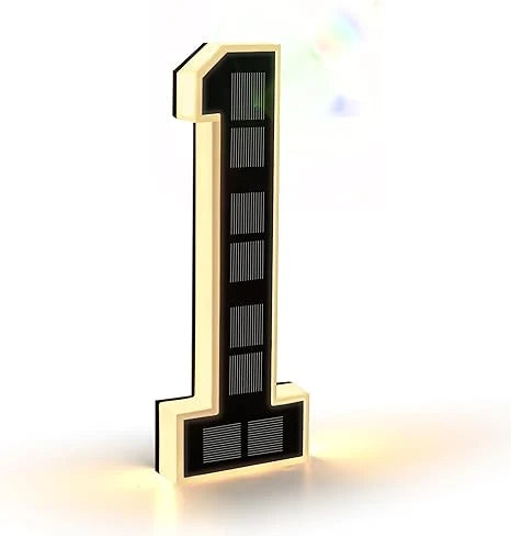 House Number Sign Solar-Powered LED Weatherproof