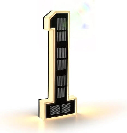 House Number Sign Solar-Powered LED Weatherproof