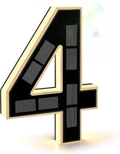 House Number Sign Solar-Powered LED Weatherproof