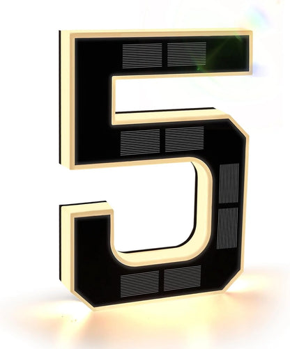 House Number Sign Solar-Powered LED Weatherproof