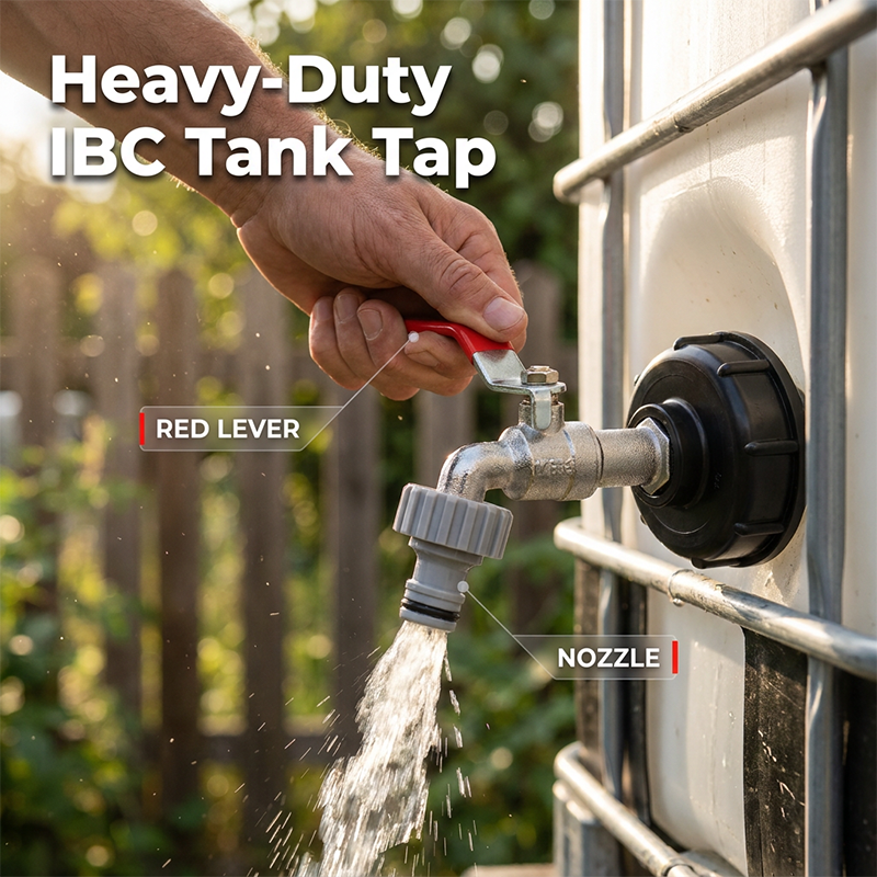 IBC Tank Faucet Brass Quick Connect & Flow Control