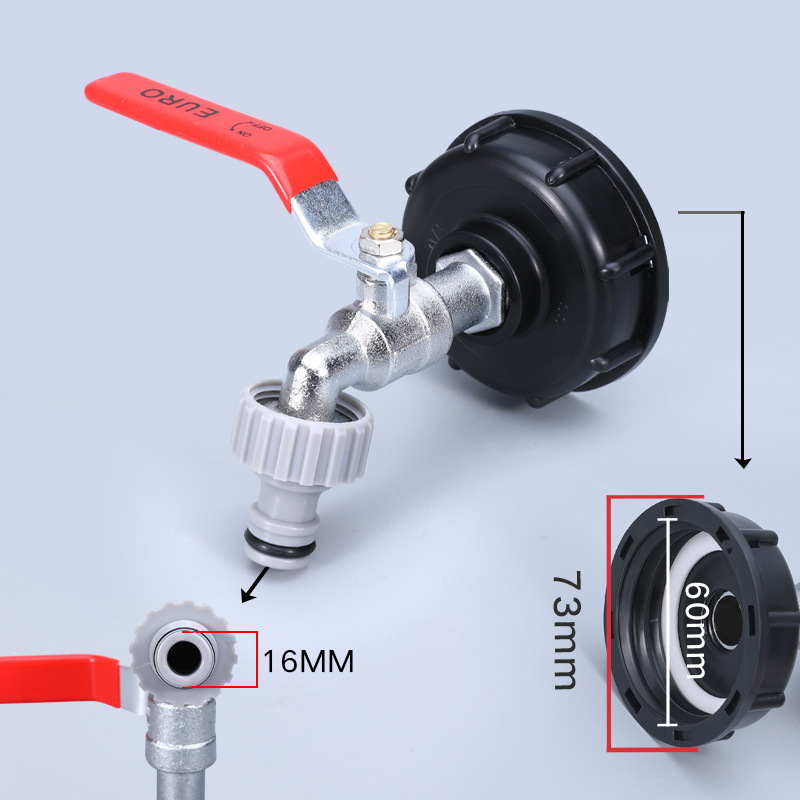 IBC Tank Faucet Brass Quick Connect & Flow Control