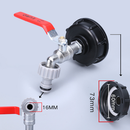 IBC Tank Faucet Brass Quick Connect & Flow Control