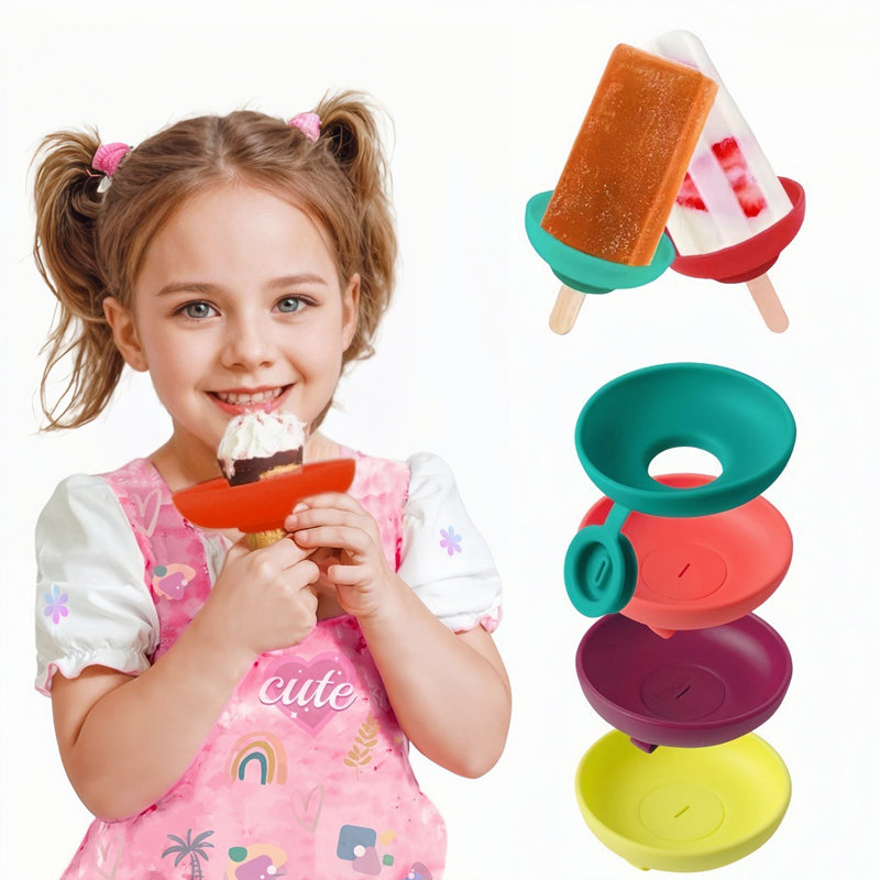 Ice Cream Holder Food-Grade Silicone Drip-Free Set of Four