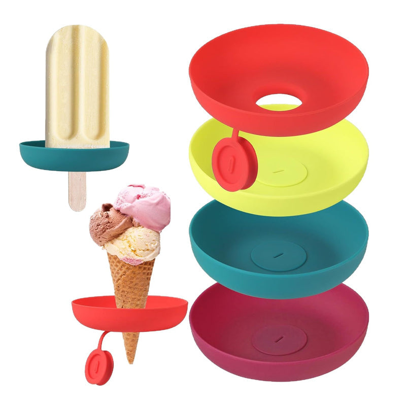 Ice Cream Holder Food-Grade Silicone Drip-Free Set of Four