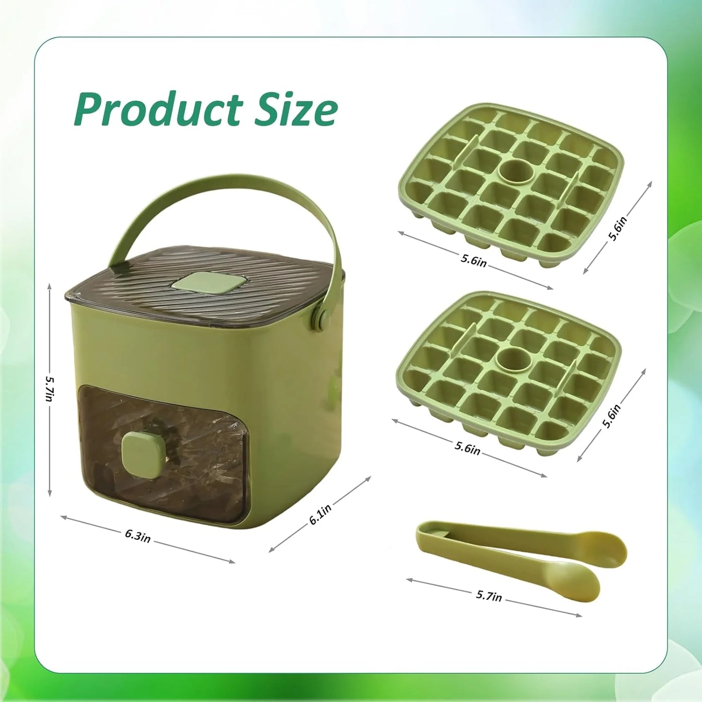 Ice Cube Maker One-Button Release Stackable Storage Box