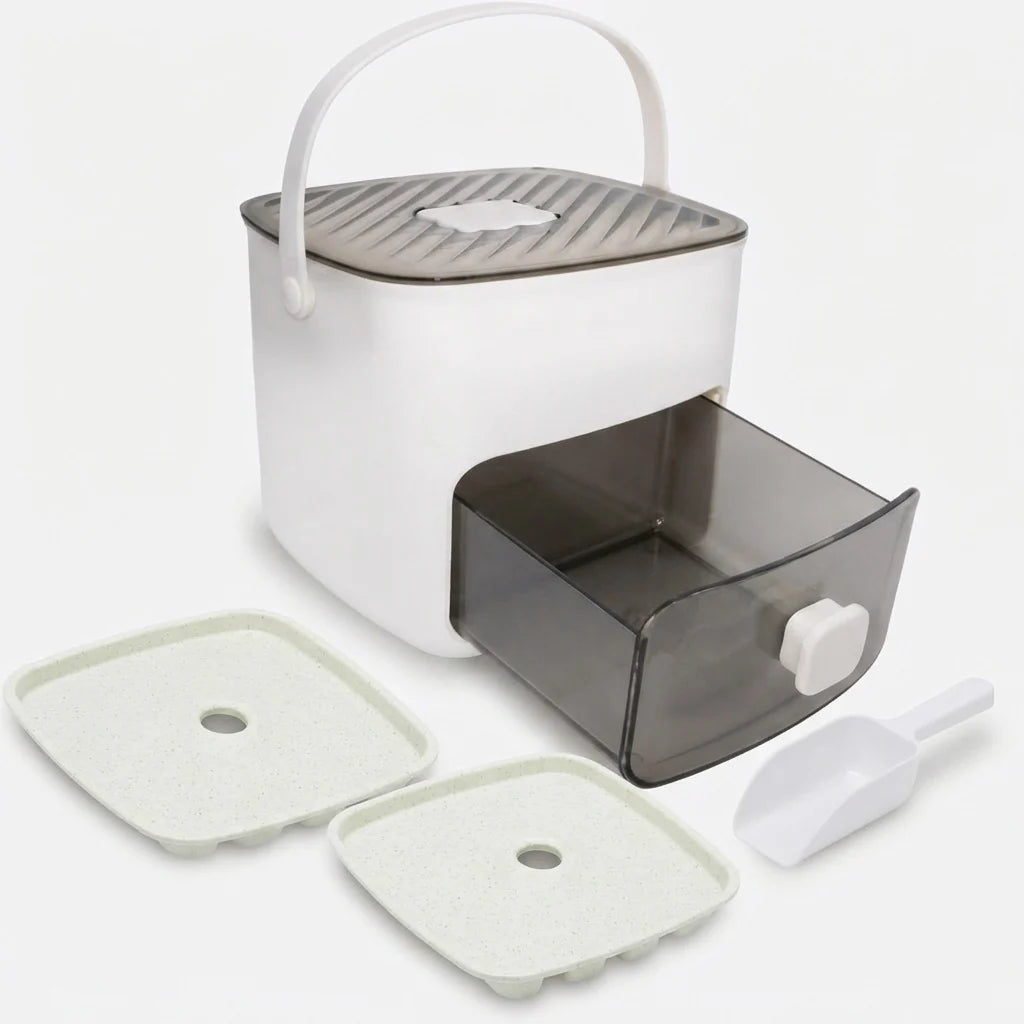 Ice Cube Maker One-Button Release Stackable Storage Box