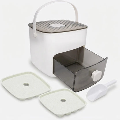 Ice Cube Maker One-Button Release Stackable Storage Box