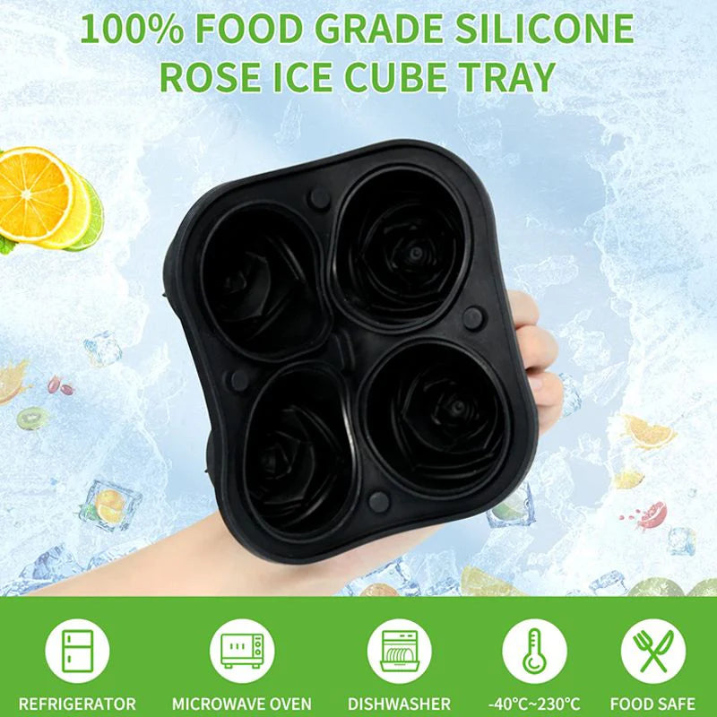 Ice Cube Mold Rose-Shaped Slow-Melting Silicone