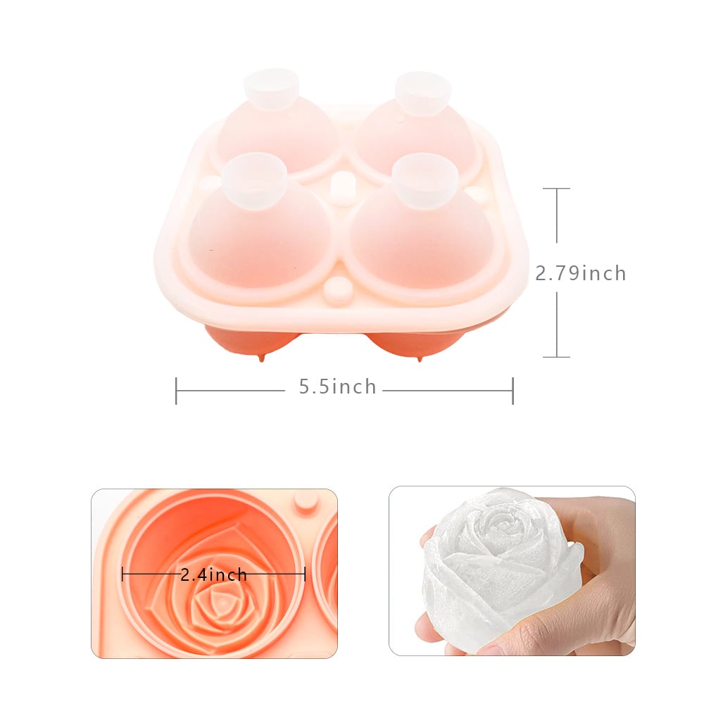 Ice Cube Mold Rose-Shaped Slow-Melting Silicone