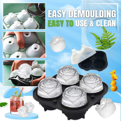Ice Cube Mold Rose-Shaped Slow-Melting Silicone