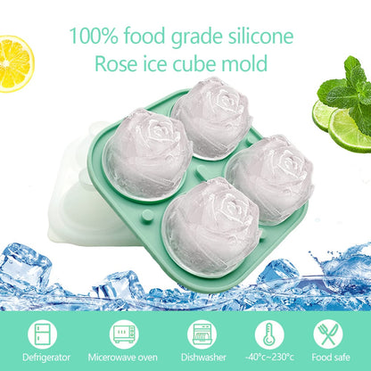 Ice Cube Mold Rose-Shaped Slow-Melting Silicone