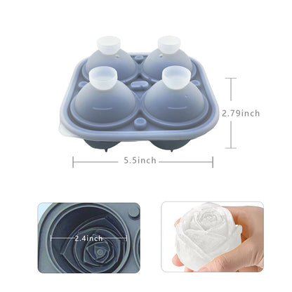 Ice Cube Mold Rose-Shaped Slow-Melting Silicone