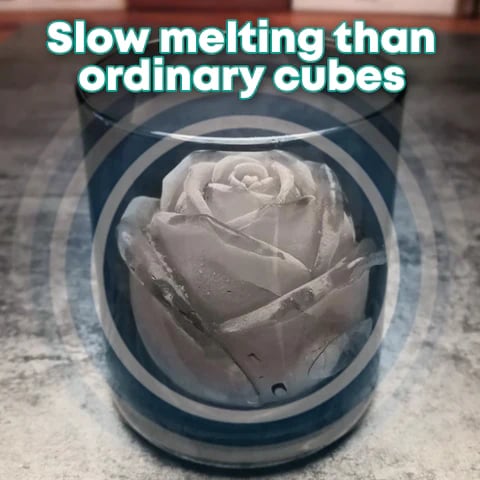Ice Cube Mold Rose-Shaped Slow-Melting Silicone