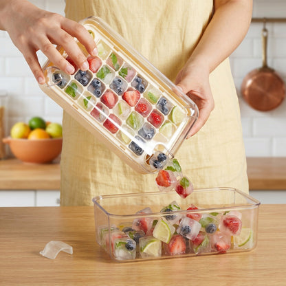 Ice Cube Tray One-Press Release With Scoop & Container