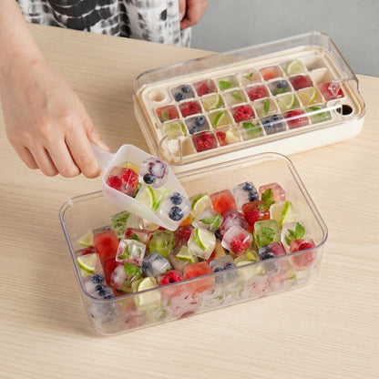 Ice Cube Tray One-Press Release With Scoop & Container