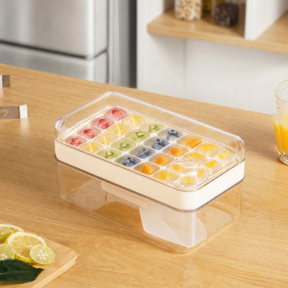 Ice Cube Tray One-Press Release With Scoop & Container