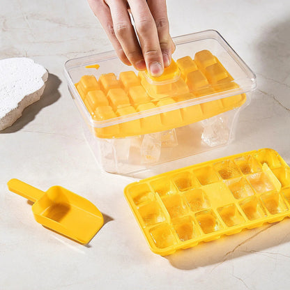 Ice Cube Tray Set 68-Cube Easy-Release Stackable With Scoop