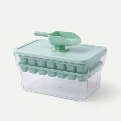 Ice Cube Tray Set 68-Cube Easy-Release Stackable With Scoop