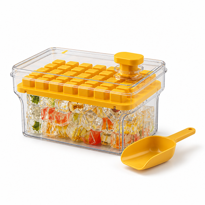 Ice Cube Tray Set Push-Release Transparent Storage Box