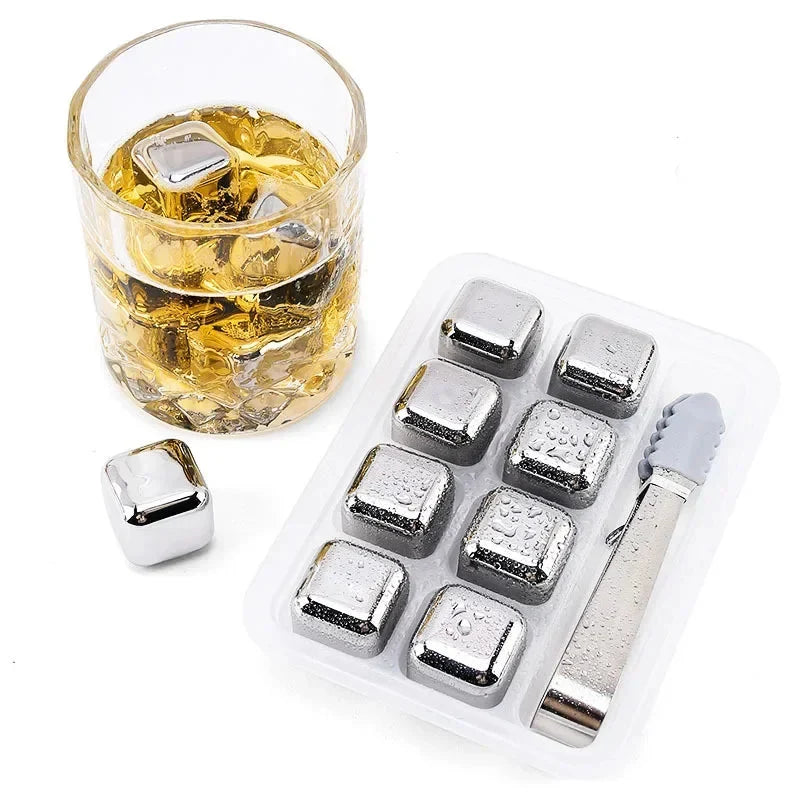 Ice Cubes Stainless Steel No Dilution Set of 8