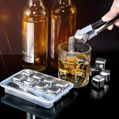Ice Cubes Stainless Steel No Dilution Set of 8