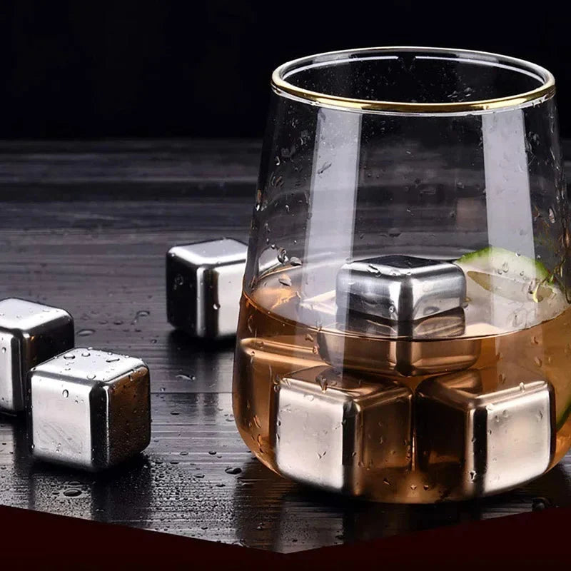 Ice Cubes Stainless Steel No Dilution Set of 8