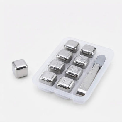 Ice Cubes Stainless Steel No Dilution Set of 8