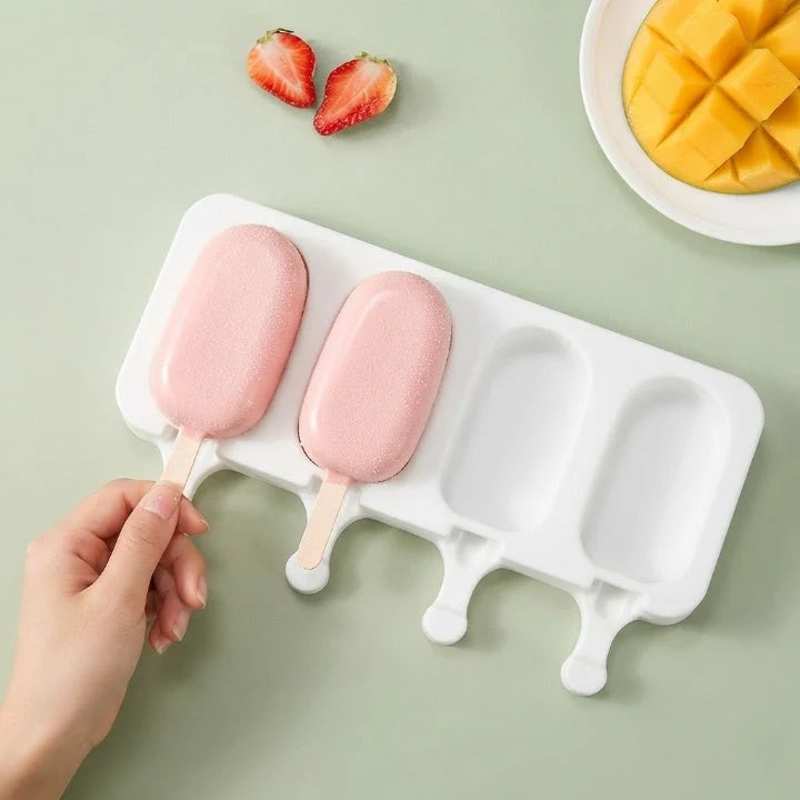 Ice Pop Mold Food Grade Silicone 4-Cavity