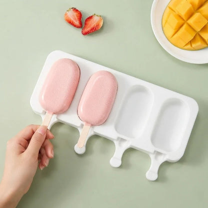 Ice Pop Mold Food Grade Silicone 4-Cavity