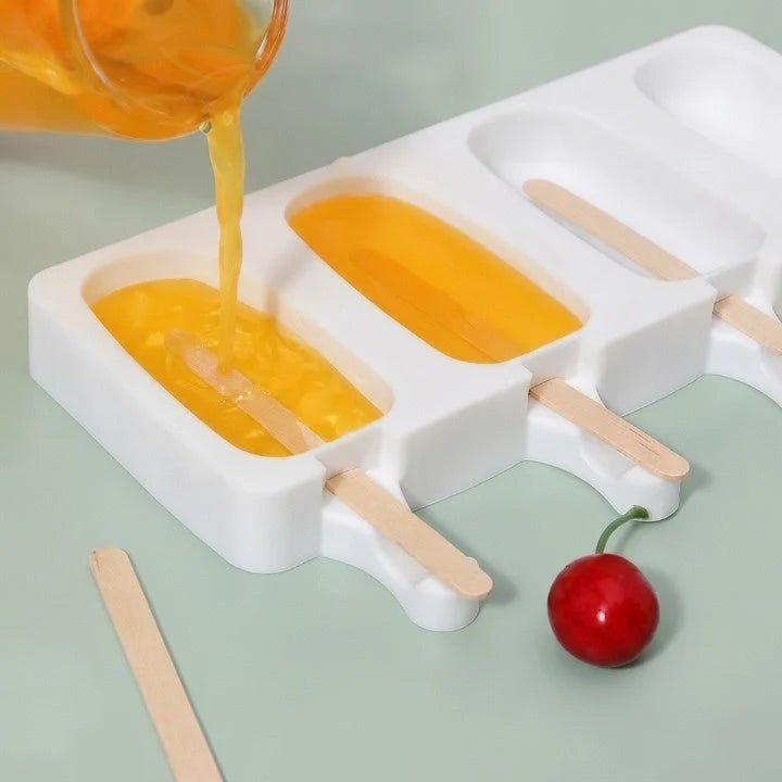 Ice Pop Mold Food Grade Silicone 4-Cavity