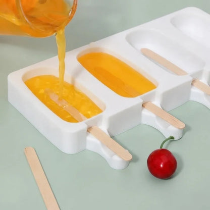 Ice Pop Mold Food Grade Silicone 4-Cavity