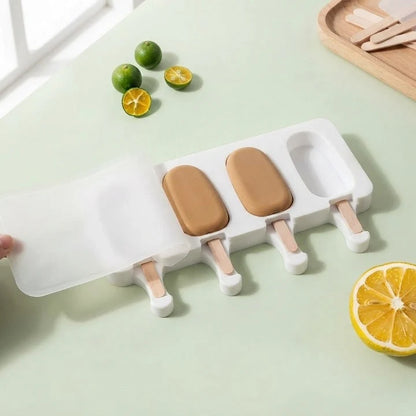 Ice Pop Mold Food Grade Silicone 4-Cavity