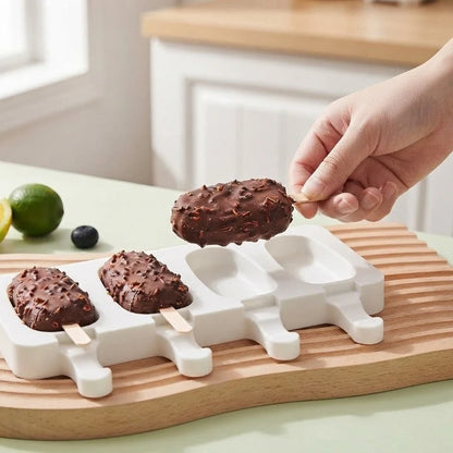 Ice Pop Mold Food Grade Silicone 4-Cavity