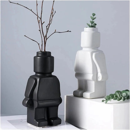 Indoor Flowerpot Block-Style Resin Minimalist