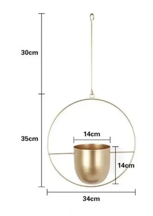 Indoor Hanging Planter Iron Space-Saving 20-25cm