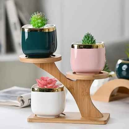 Indoor Plant Stand Tree-Shaped 3-Tier Bamboo